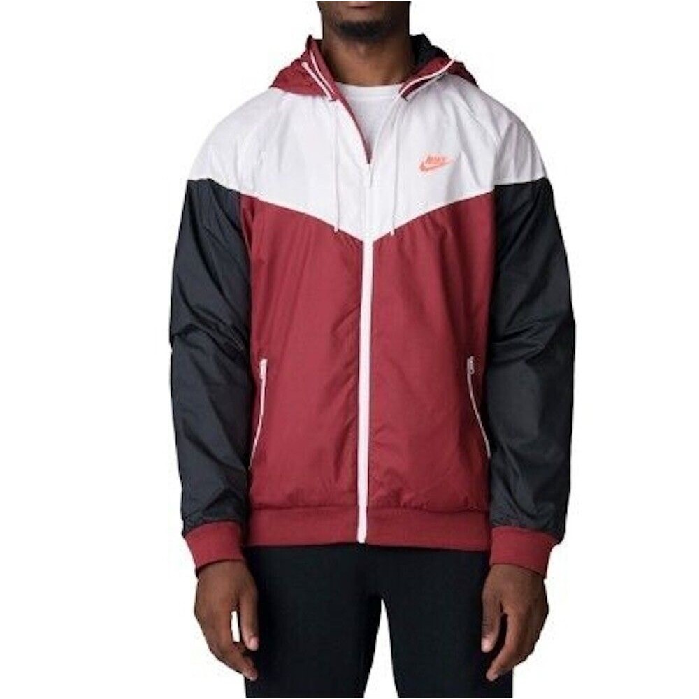Nike Vintage Rare Windrunner Jacket Windbreaker Nylon Maroon White Glanz Small